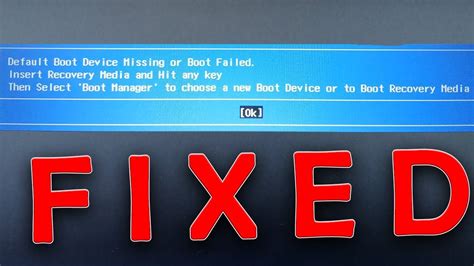 how to fix boot device missing