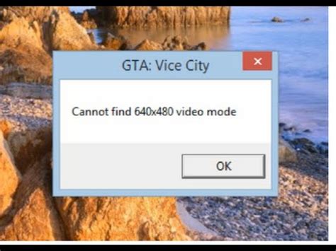 how to fix cannot find 640x480 video mode in windows 8.1