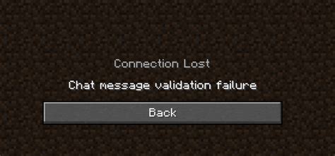how to fix chat validation failure minecraft