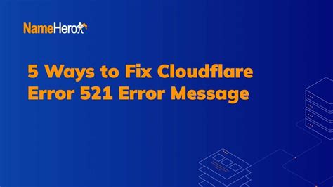 how to fix cloudflare error 521
