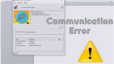 how to fix communication error in canon lbp2900 printer