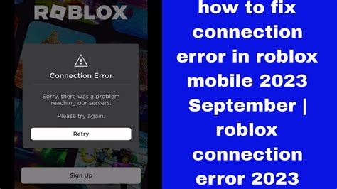 how to fix connection error roblox app