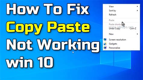 how to fix copy and paste on windows 10