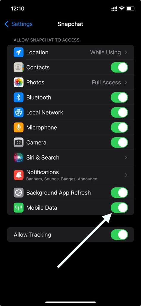 how to fix data not working on snapchat