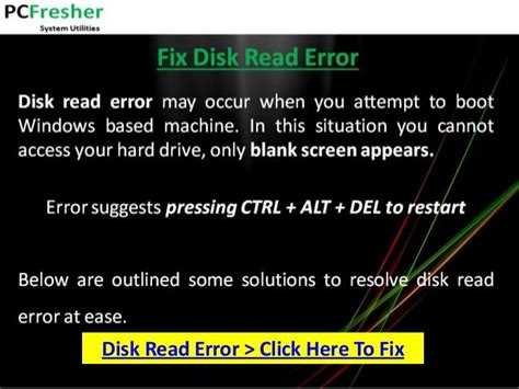 how to fix disc read error on pc
