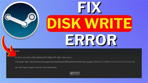 how to fix disk error steam