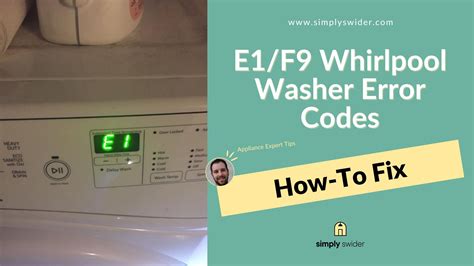 how to fix e1 f9 error code on washer top