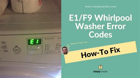 how to fix e1 f9 error code on whirlpool washer