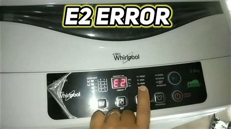how to fix e2 error in washing machine whirlpool