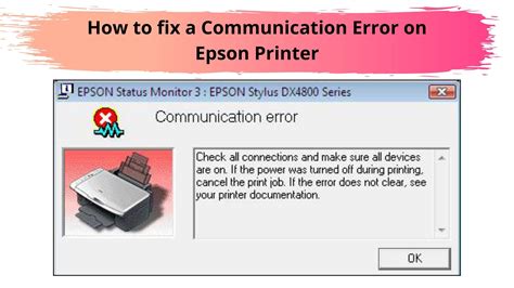 how to fix epson printer communication error