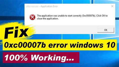 how to fix error 0xc00007b in windows 10