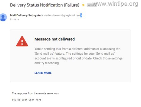 how to fix error 550 email gmail