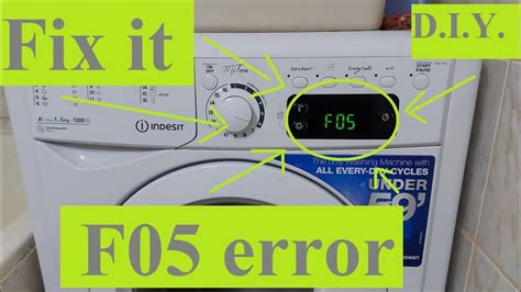 how to fix error code f05 indesit washing machine