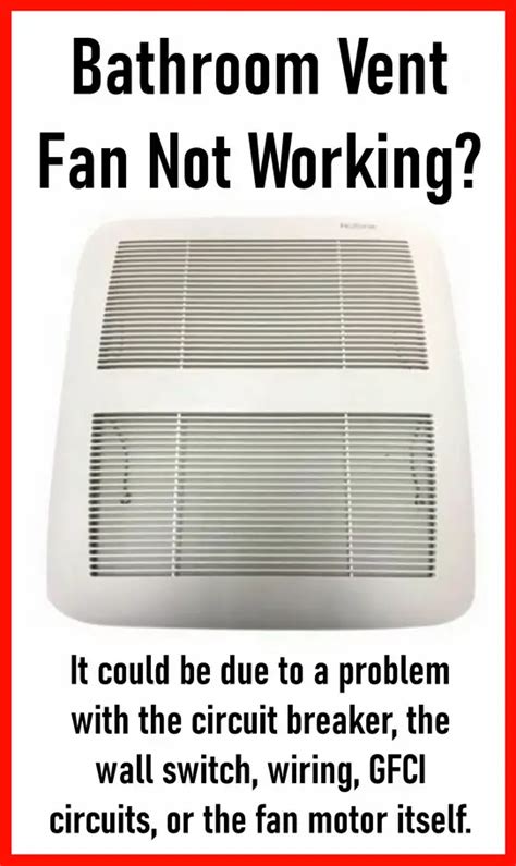 how to fix fan not working in bathroom