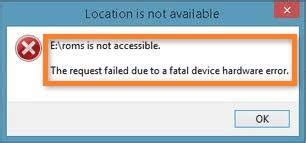 how to fix fatal error on external hard drive