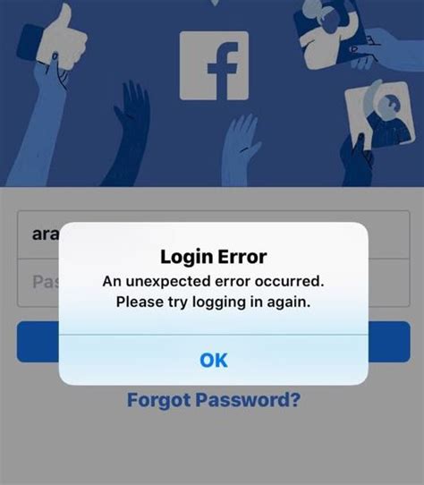 how to fix fb login error