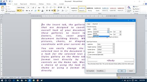how to fix font spacing in word