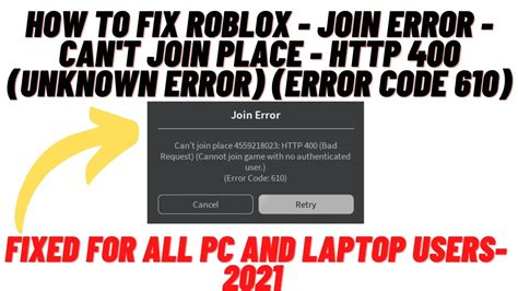 how to fix join error in roblox