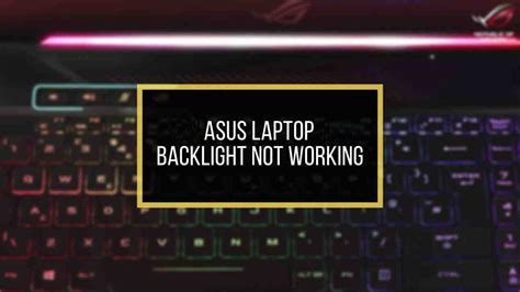 how to fix keyboard light not working