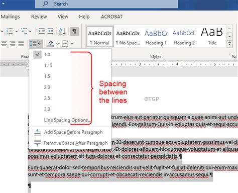 how to fix line spacing in word on mac