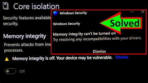 how to fix memory integrity in windows 11