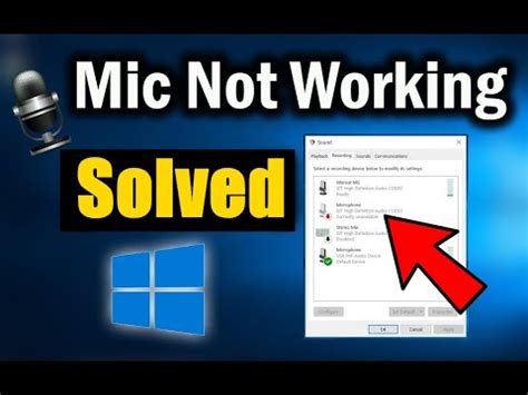 how to fix mic not working on windows 10
