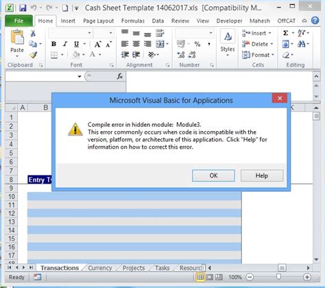 how to fix microsoft visual basic for applications