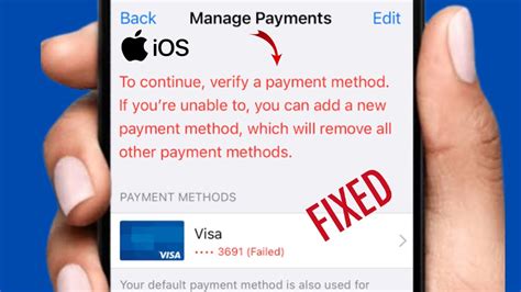 how to fix my payment method on iphone