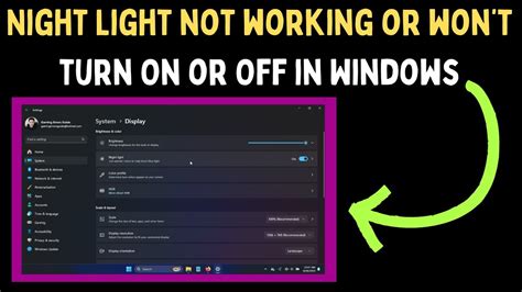 how to fix night light not working