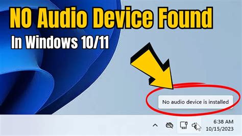 how to fix no audio device installed or found in windows 10/11