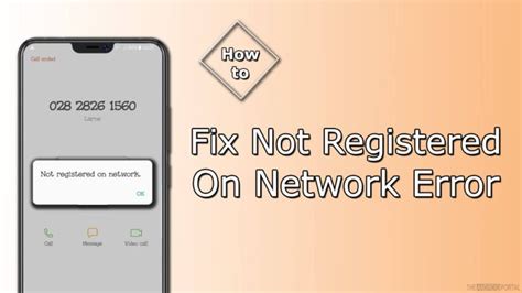 how to fix not registered on network error on android
