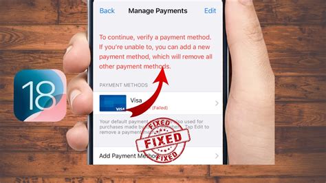 how to fix payment method on iphone