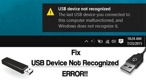 how to fix problem usb device not recognized