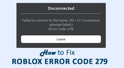 how to fix roblox error code 279