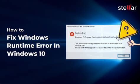 how to fix run time error on windows 10