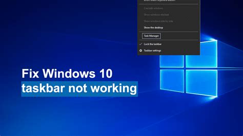 how to fix taskbar problem in windows 10