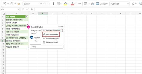 how to fix threaded comments in excel