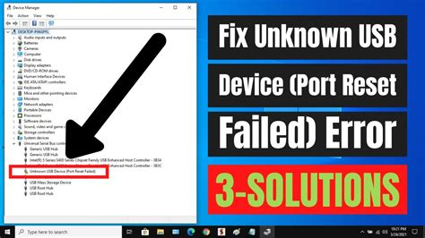 how to fix unknown usb device port reset failed
