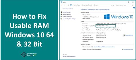 how to fix usable ram windows 10 32 bit