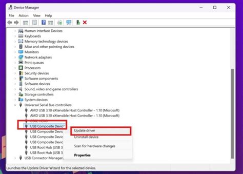 how to fix usb composite device driver error