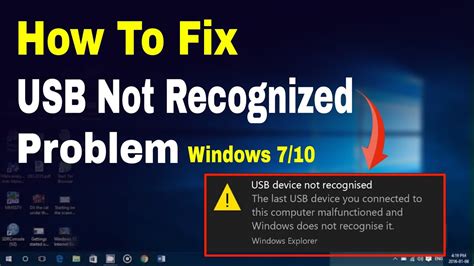 how to fix usb device not recognized in windows 7