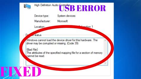 how to fix usb error