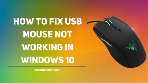 how to fix usb mouse not working