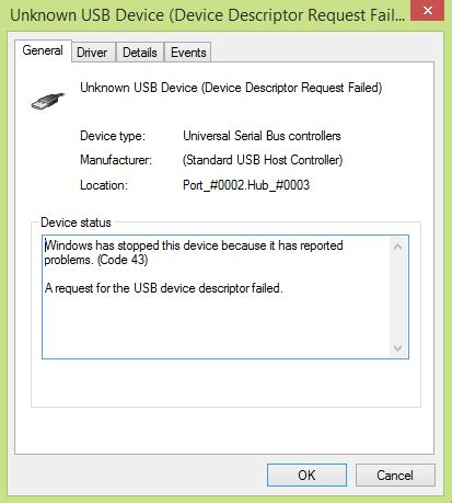 how to fix usb problem code 43