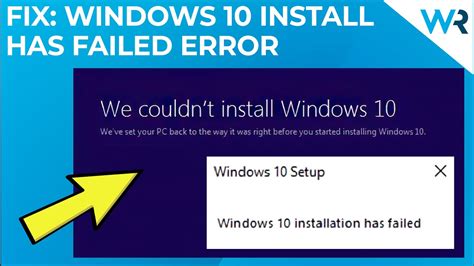 how to fix windows 10 installation error
