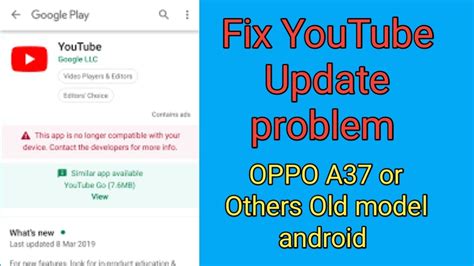 how to fix youtube update problem on android