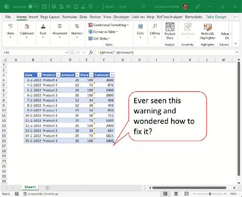 how to fixed table in excel