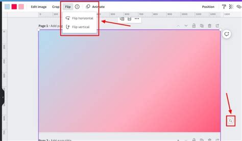 how to flip a gradient background in canva