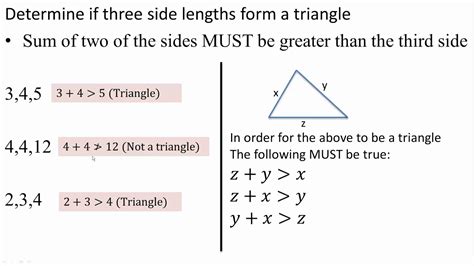 how to form a triangle with three lengths given