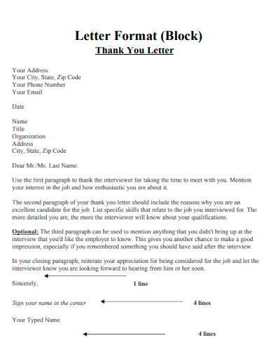 how to format a block letter in word
